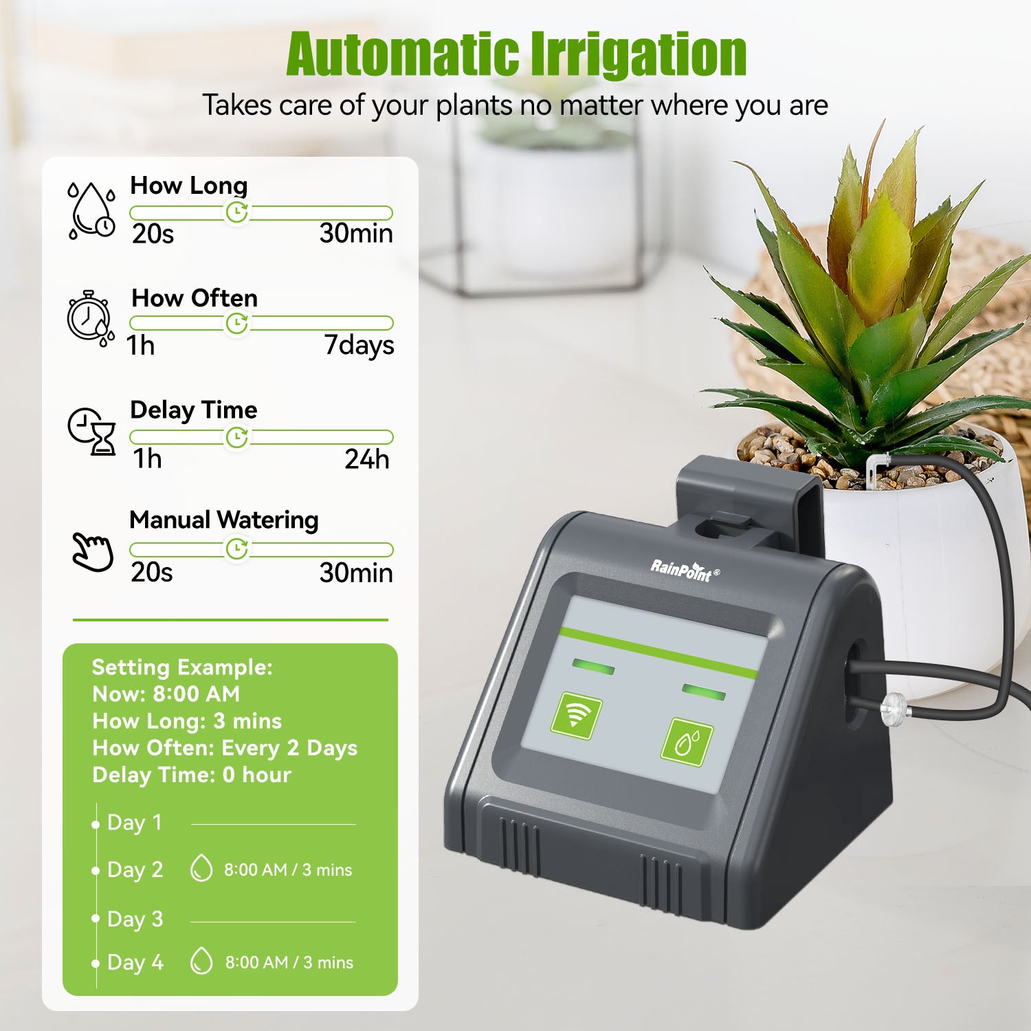 WiFi Automatic Watering System For Indoor Potted Plants – RainPoint ...