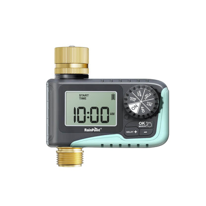 RainPoint Sprinkler Timer with Brass Inlet &amp; Outlet