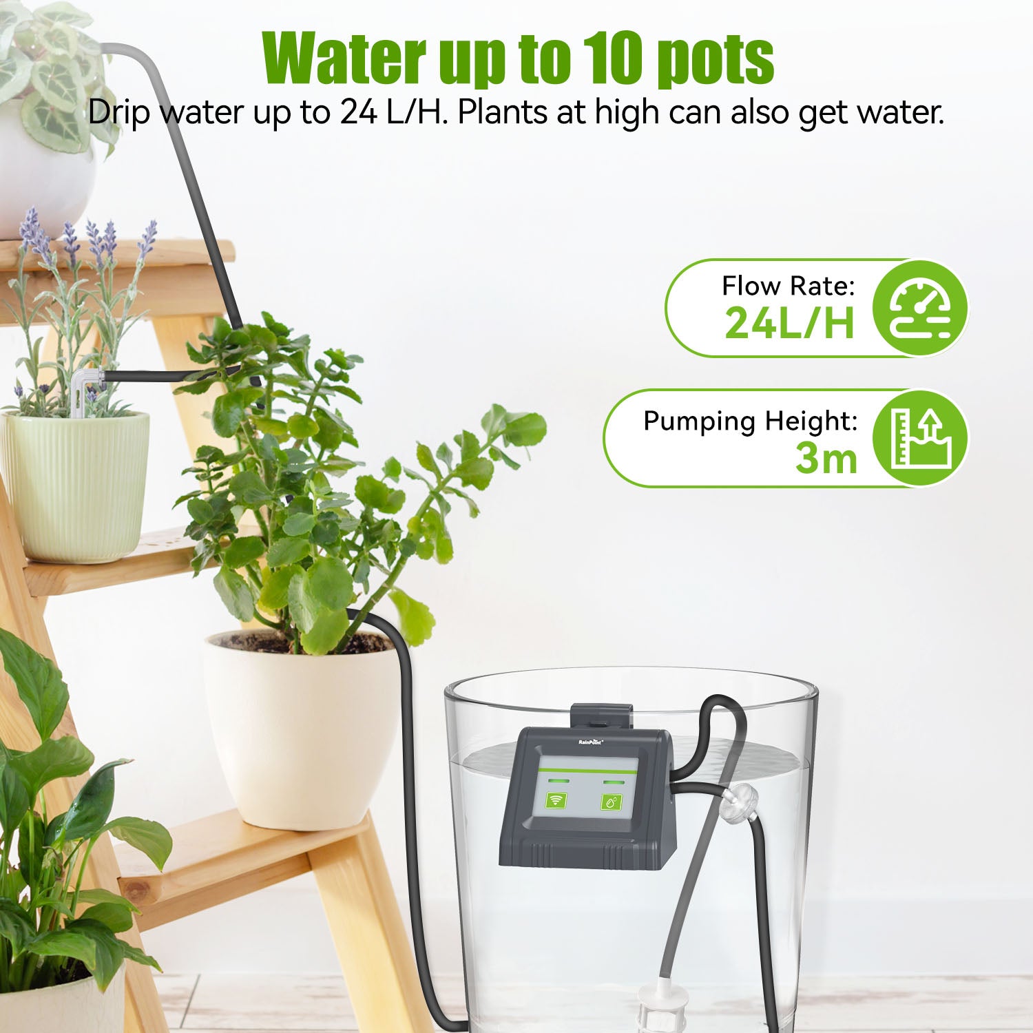 WiFi Automatic Watering System For Indoor Potted Plants – RainPoint ...