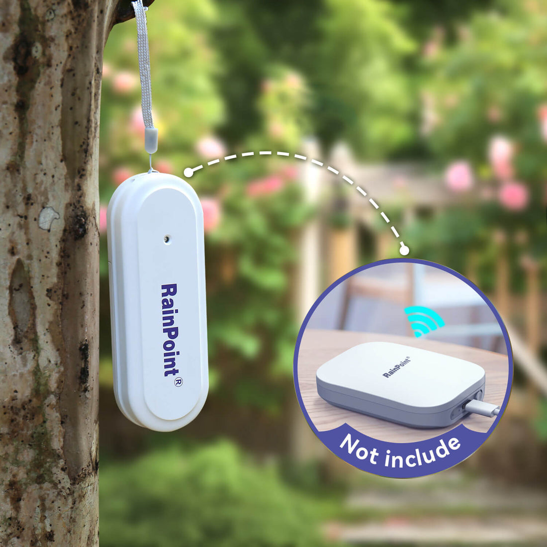RainPoint Smart + Outdoor Air Humidity Sensor Model No: HCS014, Must be Used WiFi Hub, 2.4Ghz WiFi Only