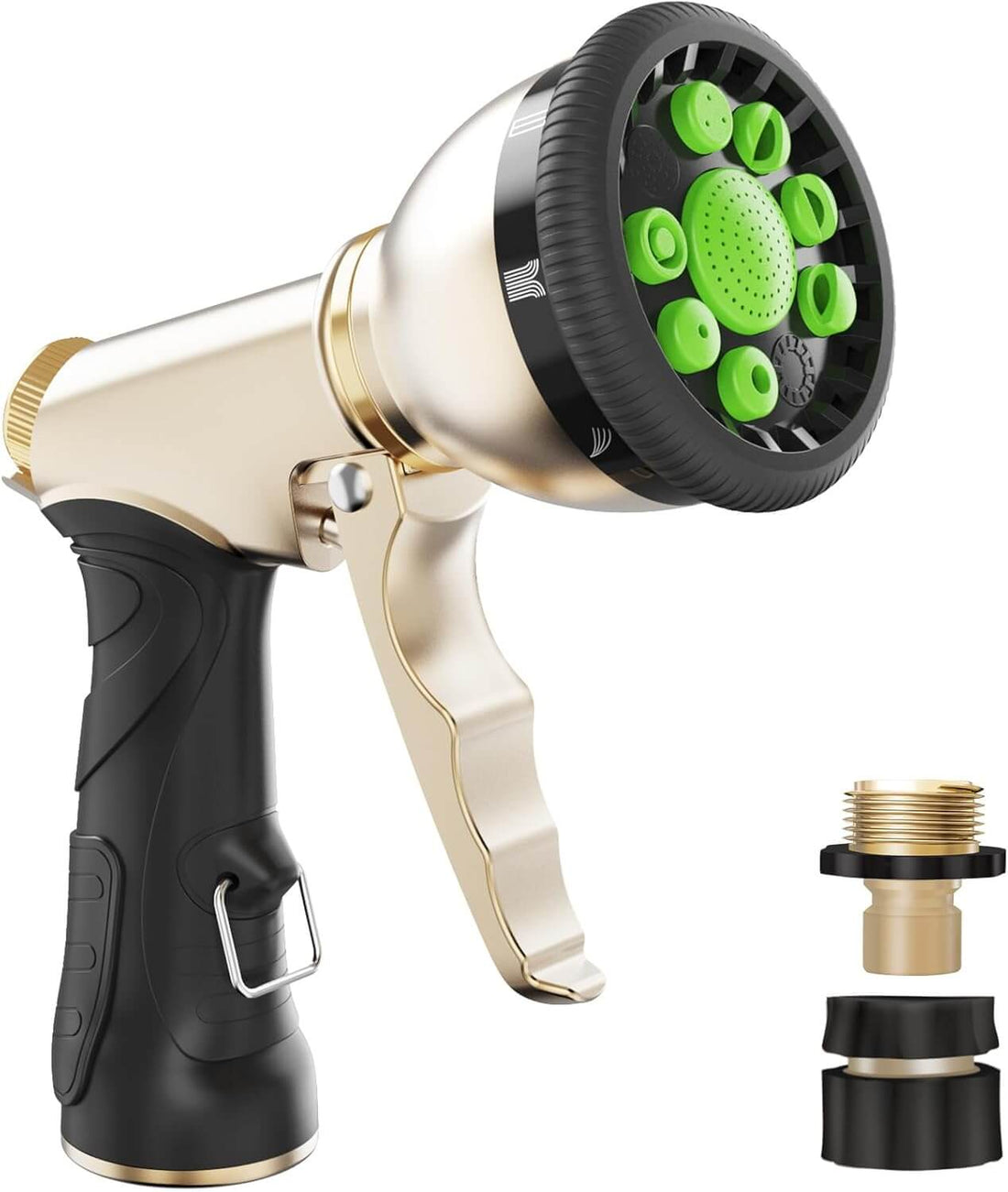 RainPoint Garden Hose Nozzle, Heavy Duty Metal Water Hose Sprayer Nozzle, Green