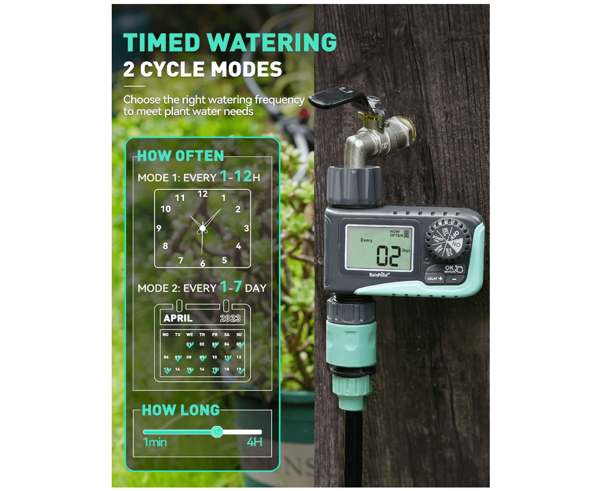 RainPoint ITV105 Mini Digital Sprinkler Timer 1-Zone Hose Water Timer