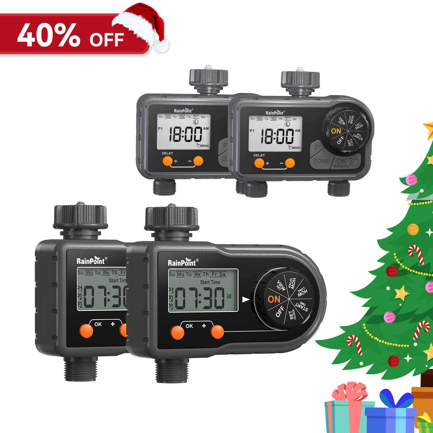 RainPoint Christmas Sale Digital Garden Hose Water Timer Set