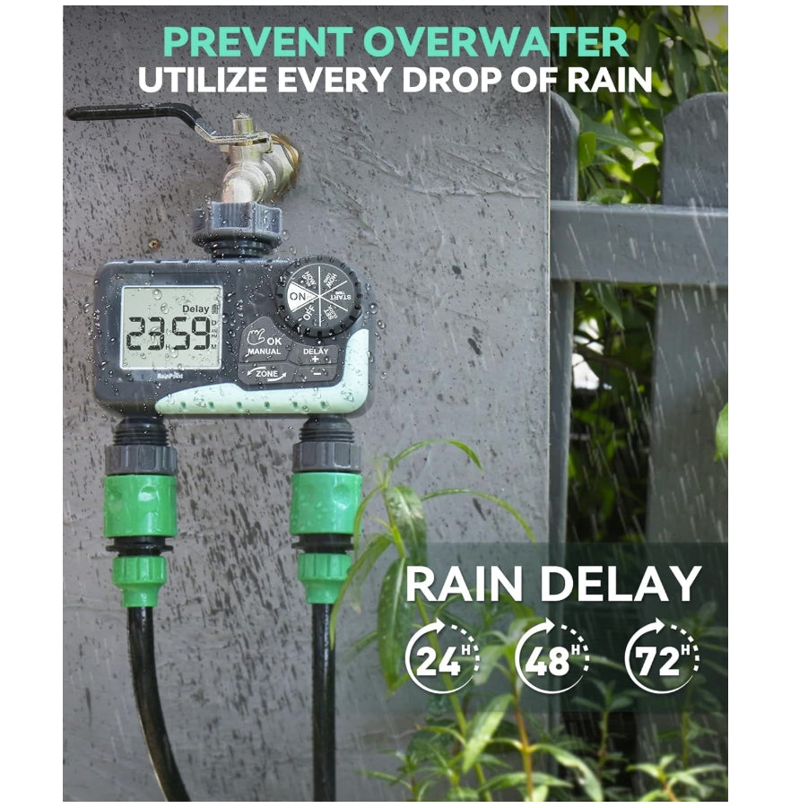 RainPoint 2-Zone Digital Sprinkler Timer, Hose Water Timer