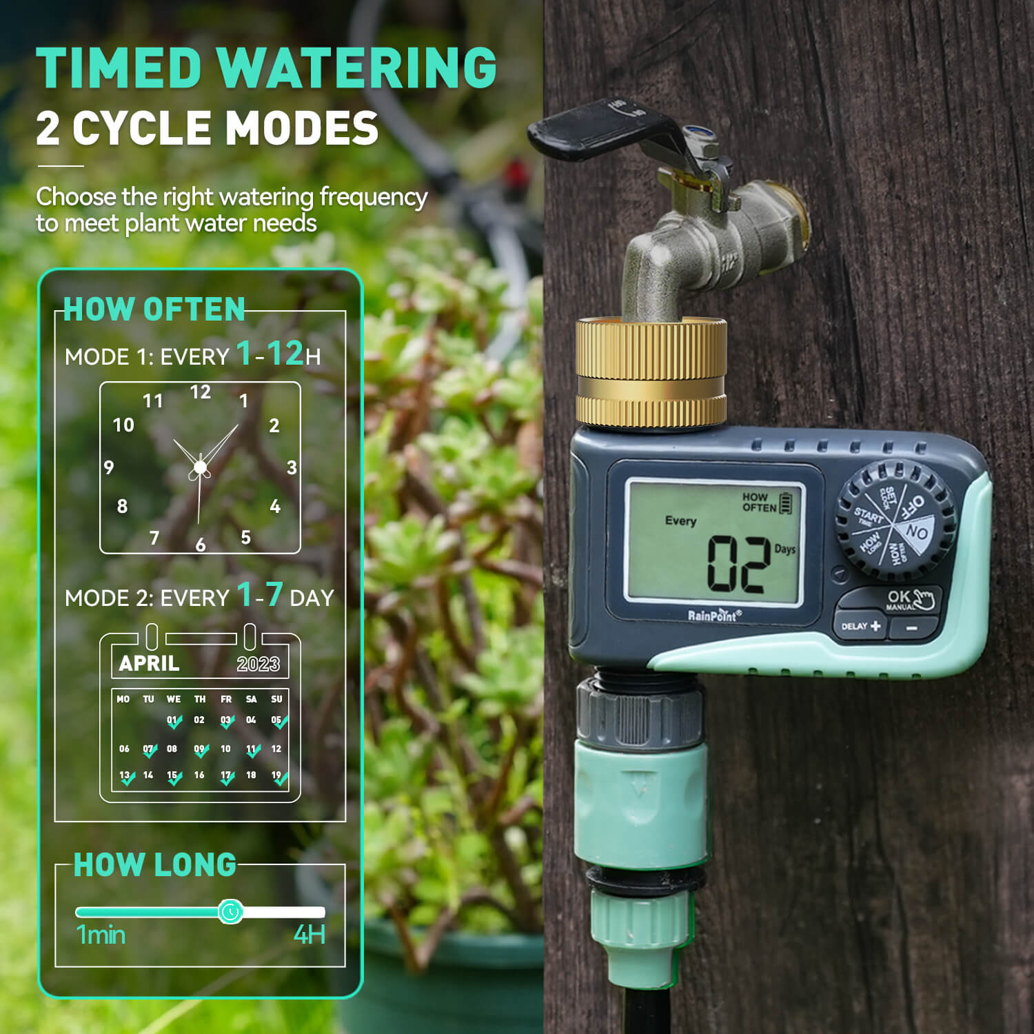 RainPoint 2-Pack Sprinkler Timer with Brass Swivel