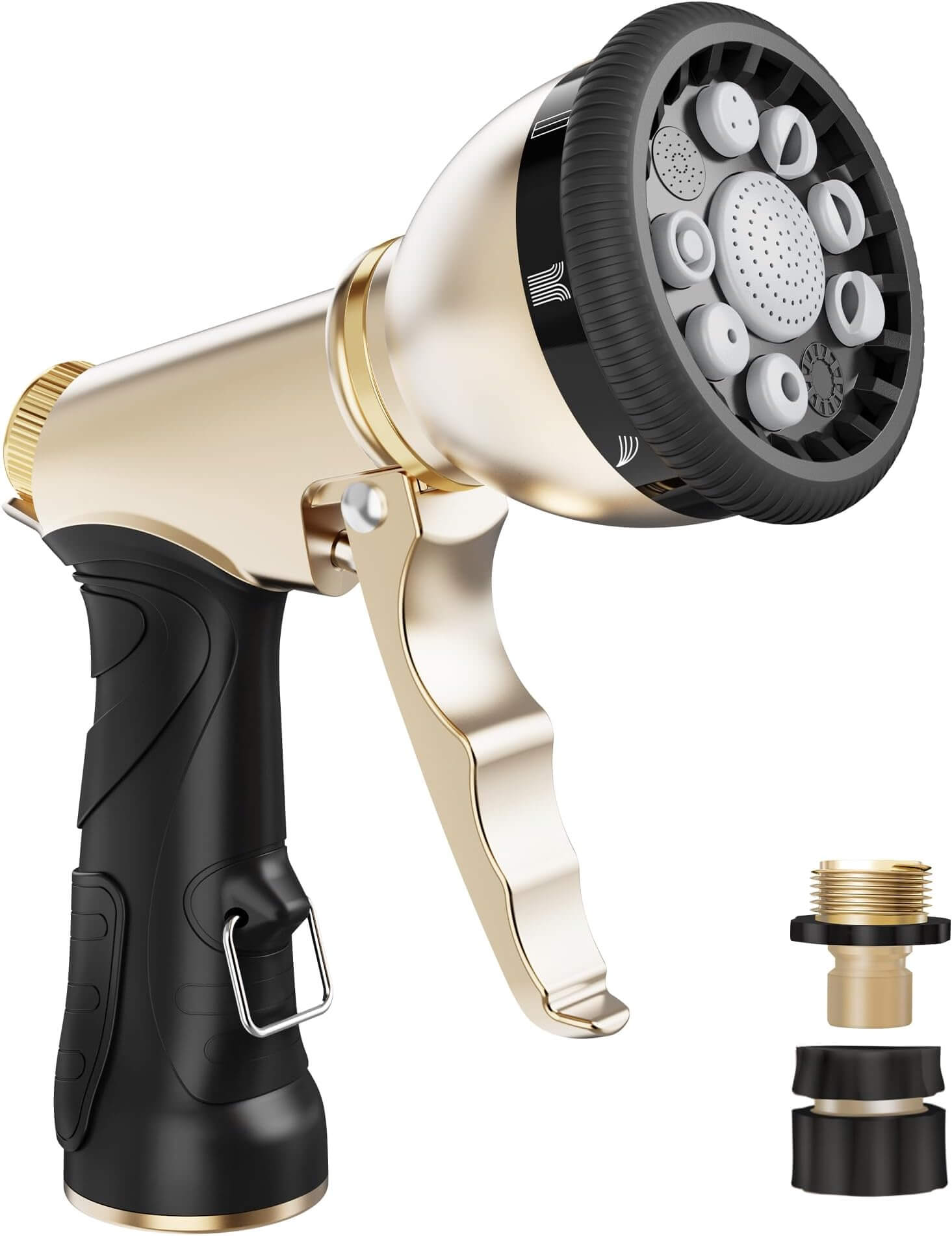 RainPoint Garden Hose Nozzle, 100% Zinc Alloy Hose Sprayer Nozzle with 9 Spray Patterns