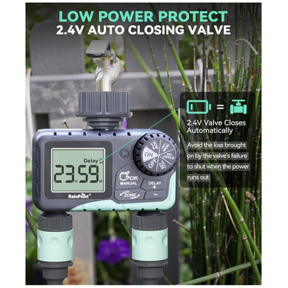 RainPoint 2-Zone Digital Sprinkler Timer, Hose Water Timer