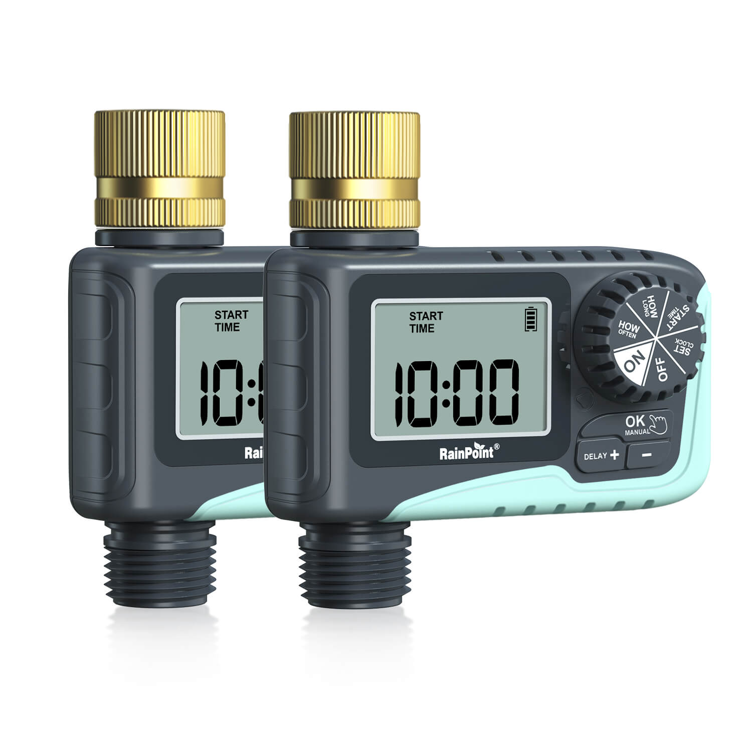 RainPoint 2-Pack Sprinkler Timer with Brass Swivel